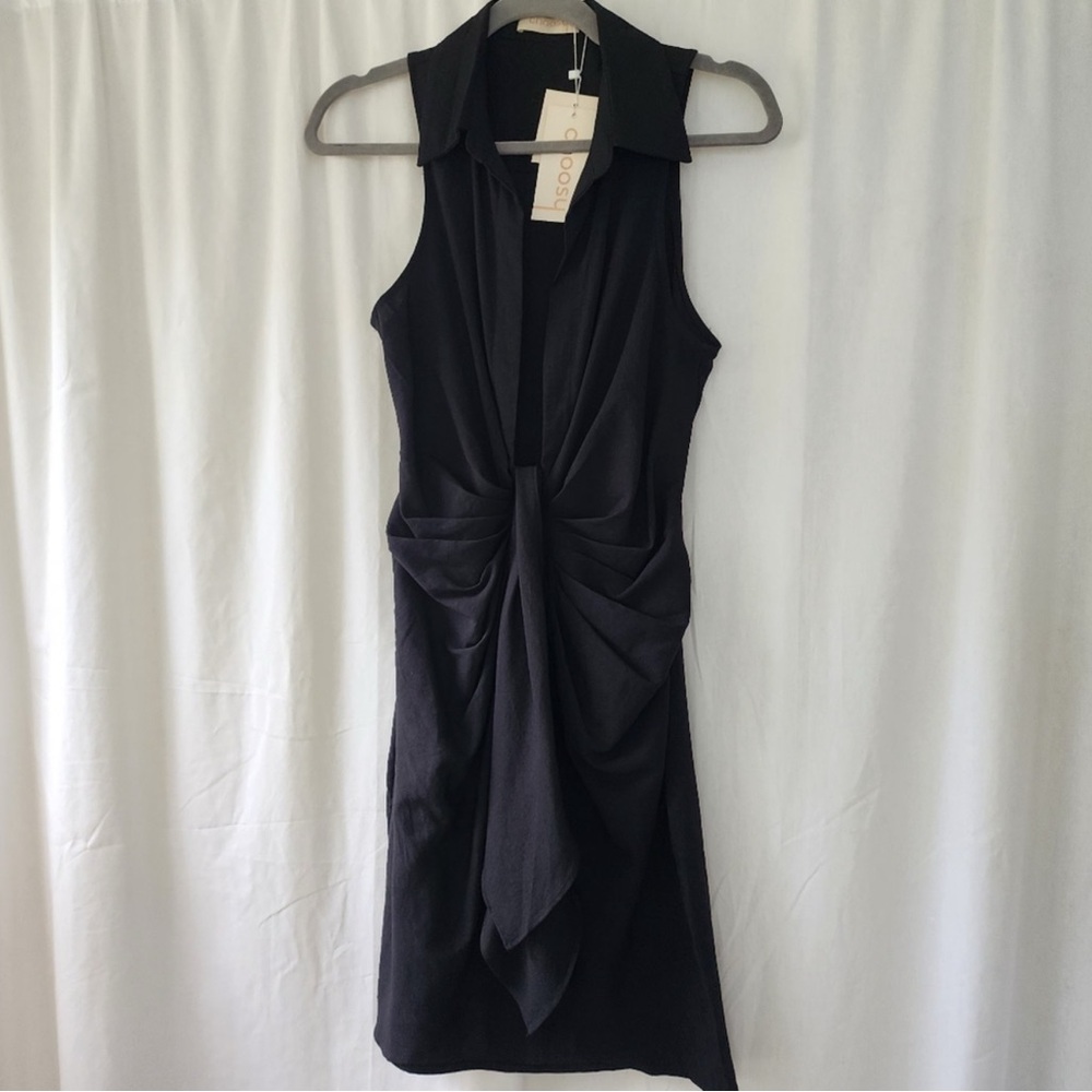 Black Sleeveless Shirt Dress Size 10 - Picture 2 of 4